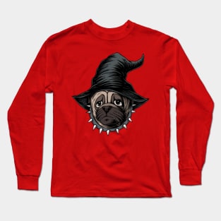 Pug witch halloween costume Long Sleeve T-Shirt